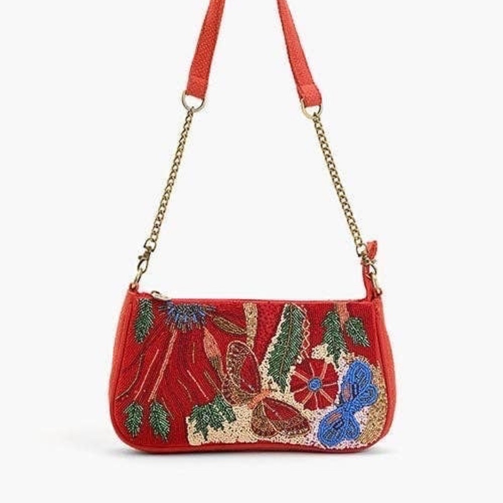 Vermilion Butterfly Bloom Shoulder Bag